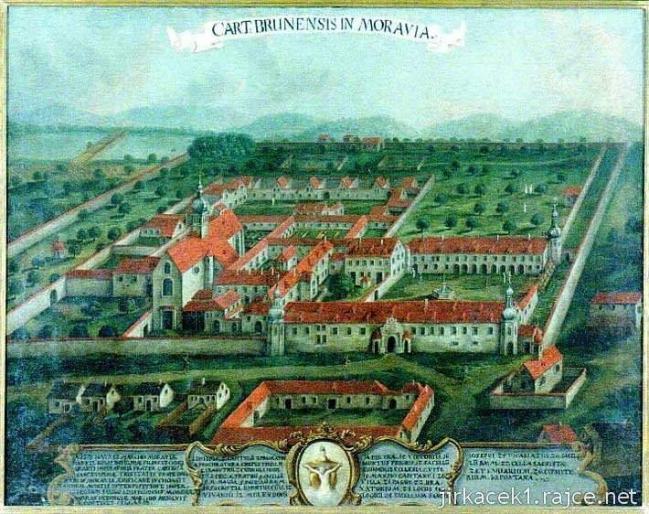 Brno Královo Pole - klášter kartuziánů - podoba na začátku 18. století